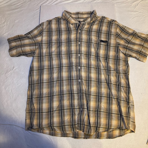 Harley-Davidson Beige Plaid Men's Button Down Shirt - Picture 1 of 8